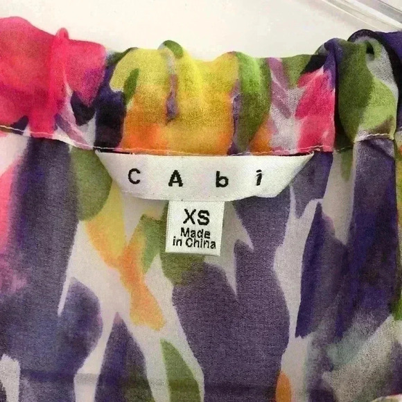 CAbi Sheer Floral Top + A Purple Tank Size XS - Picture 5 of 6